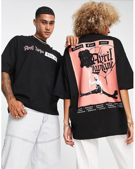 Asos Design oversized t-shirt with Avril Lavigne print in
