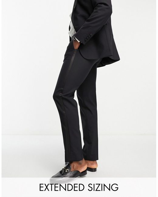 Noak Verona rich slim tuxedo suit pants with satin side stripe in