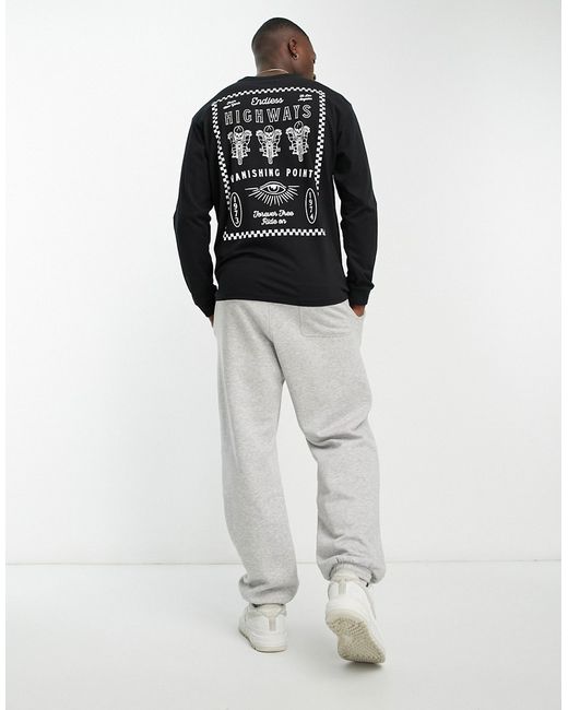 Only & Sons oversized longsleeve t-shirt with skull back print in