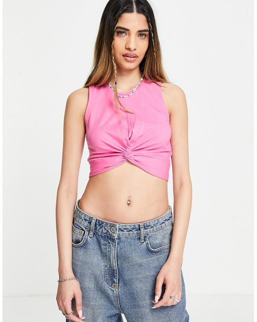 Noisy May twist front cropped top in
