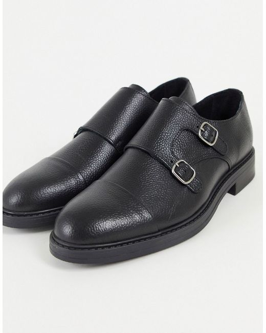 Selected Homme monk shoe in scotchgrain leather