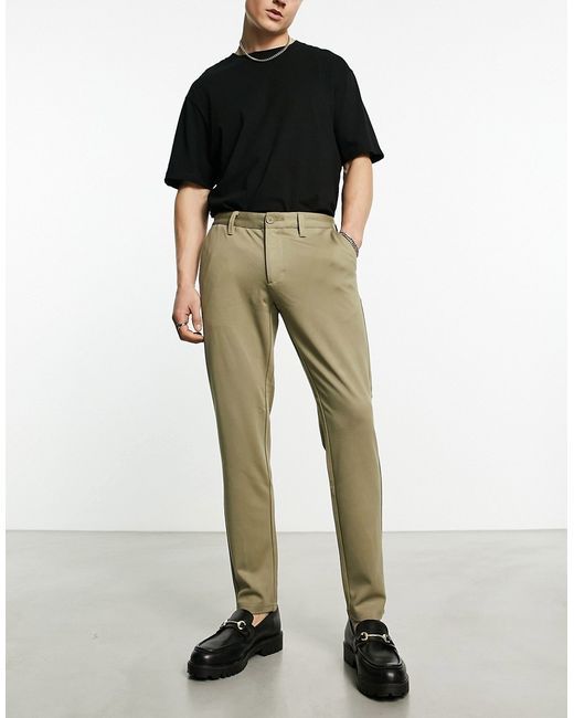 Only & Sons slim fit tapered smart pants in sage