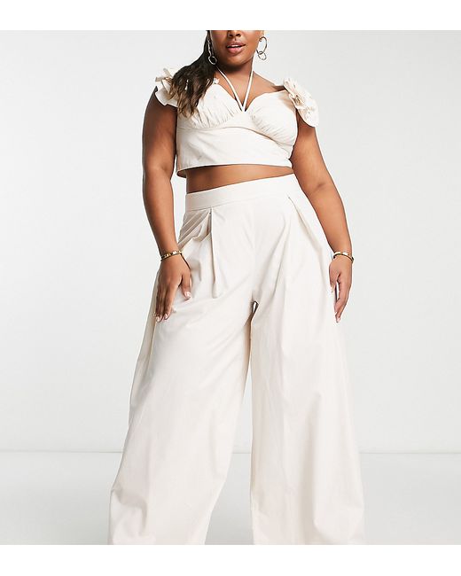 ASOS Luxe Curve wide leg high waist pants in part of a set-