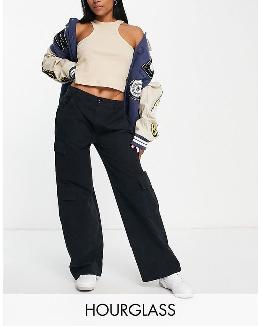 Asos Design Hourglass oversized cargo pants with multi pocket in