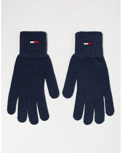 Tommy Jeans flag gloves in blue-