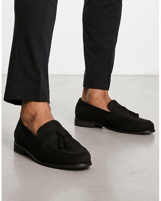 Truffle Collection faux suede tassel loafers in