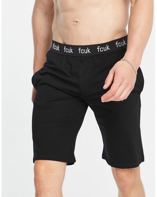 French Connection lounge shorts with logo waistband in