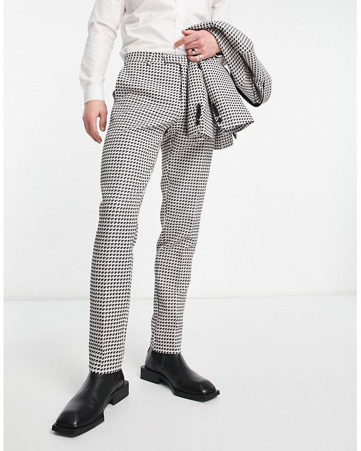 Twisted Tailor leach jacquard suit slim pants in