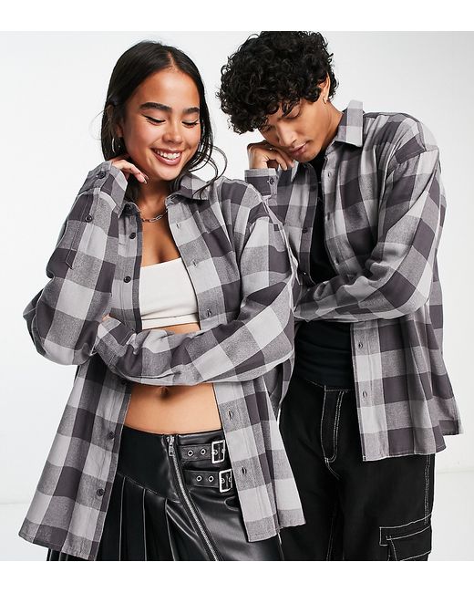 Collusion oversized check shirt in