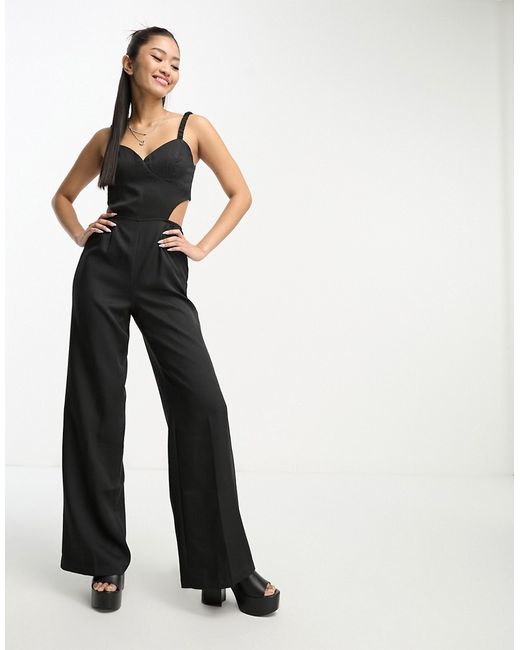 Heartbreak structured corset jumpsuit with cut out waist in