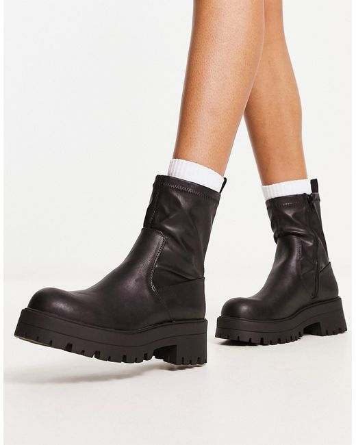 Pull & Bear wide fit chunky ankle boots in