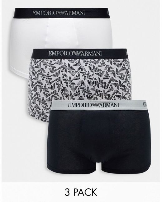 Emporio Armani Bodywear logo 3 pack trunks in
