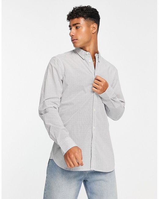 French Connection geo print shirt in white
