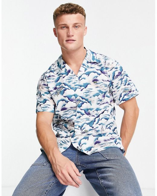 Lacoste printed short sleeve shirt in