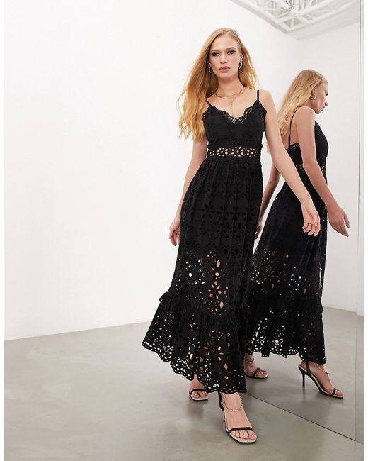 ASOS Edition broderie waisted cami midi dress in