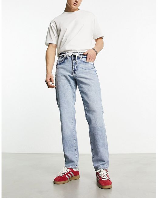 Selected Homme straight fit jeans in light wash-