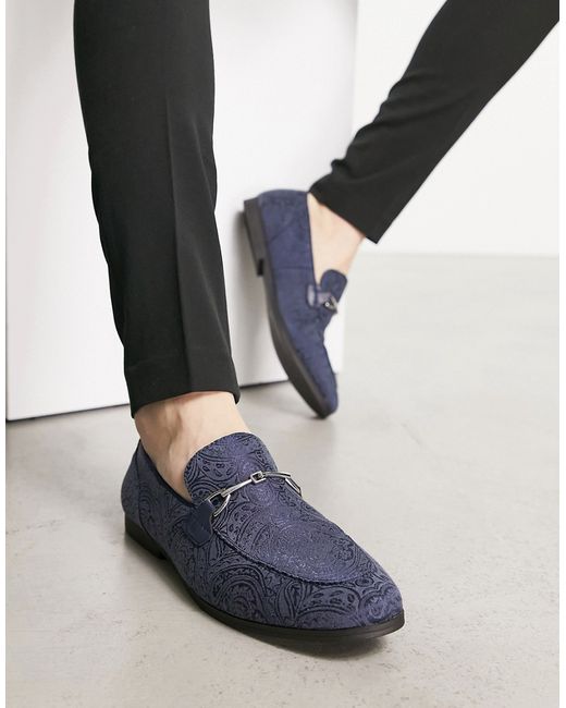 Asos Design loafers in print with silver snaffle