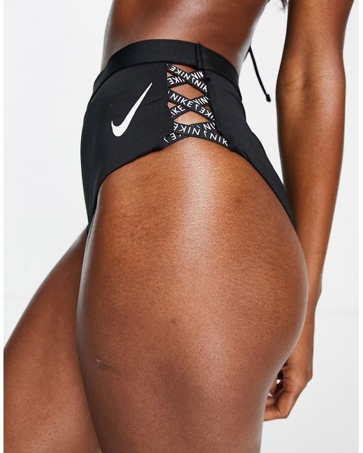 Nike Swimming Icon Sneakerkini high waist cheeky bikini bottoms in