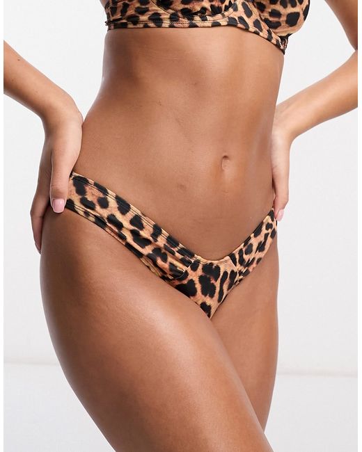 We Are We Wear annie brazilian bikini brief in animal print-