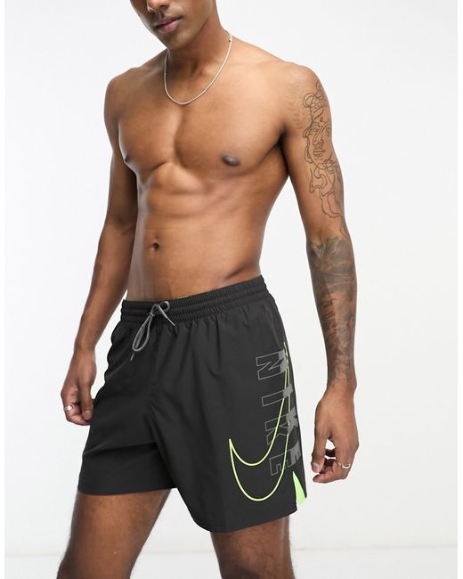 Nike Swimming Explore 5 inch large side logo swim shorts in