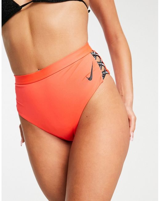 Nike Swimming Sneakerkini high waist cheeky bikini bottom in