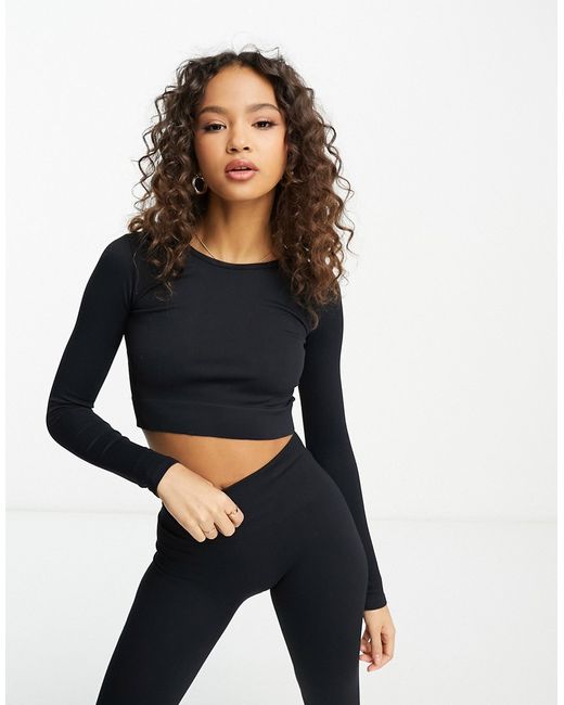 Pull & Bear long sleeve seamless top in part of a set