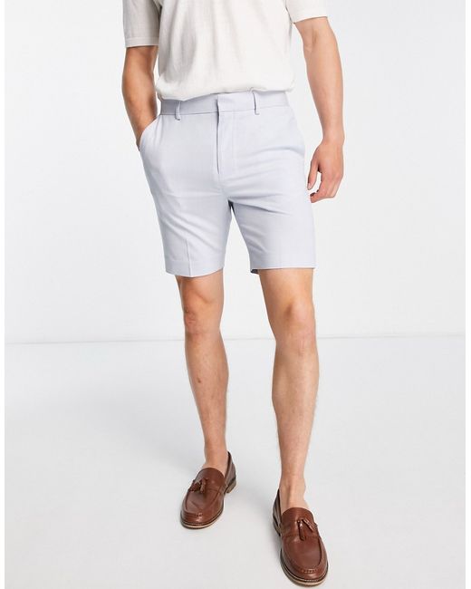 Asos Design smart skinny shorts with prince of wales check in