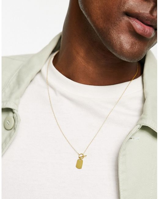 The Status Syndicate plated dog tag necklace