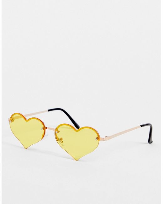 Jeepers Peepers heart rimless sunglasses in