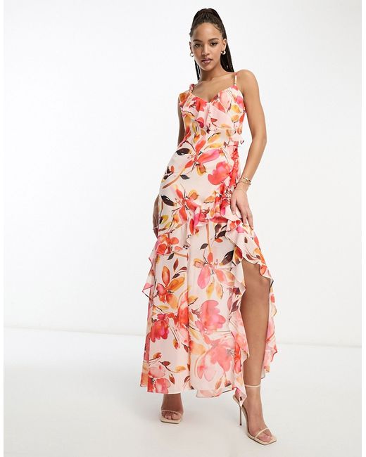 Ever New ruffle maxi dress in floral