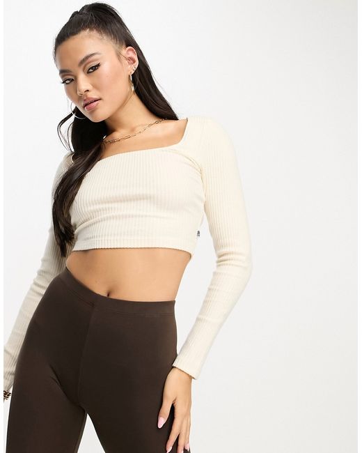 Hiit soft touch ribbed lounge long sleeve crop top in