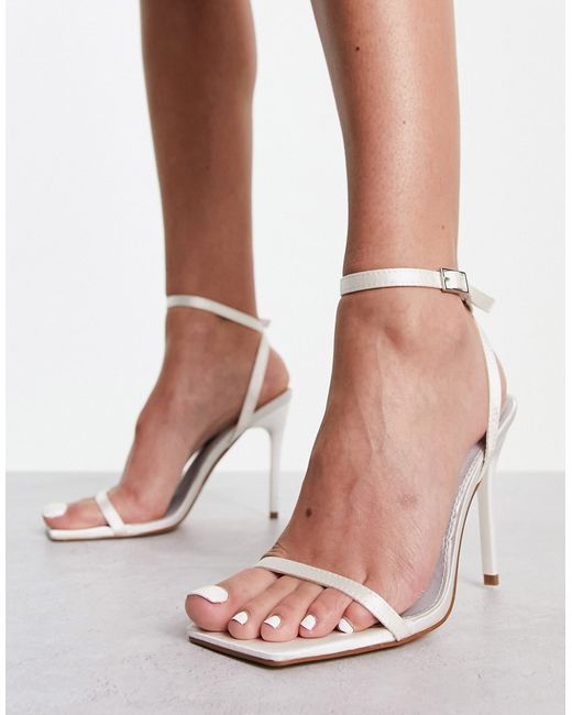 Truffle Collection barely there square toe stiletto heeled sandals in
