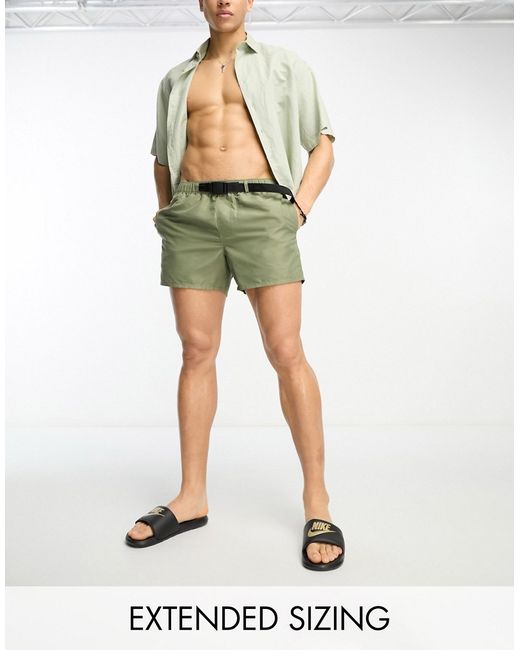 Asos Design swim shorts in short length with belt