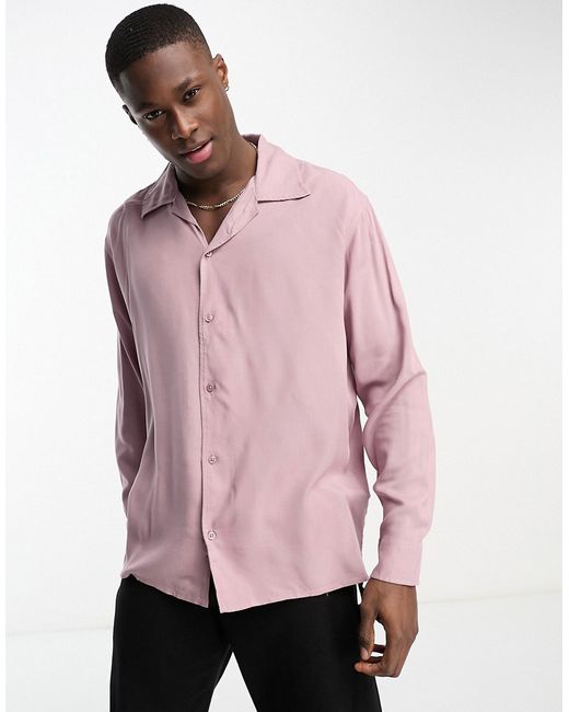 Selected Homme long sleeve revere collar shirt in