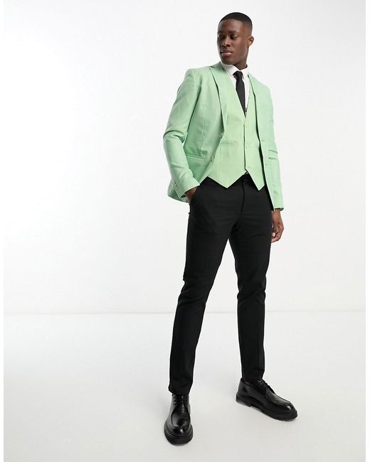 Bolongaro Trevor Wedding plain skinny suit jacket in light