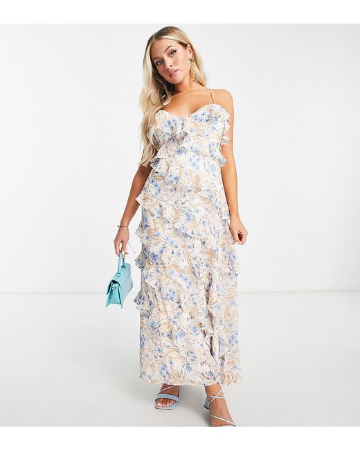 Ever New Petite ruffle midi dress in floral