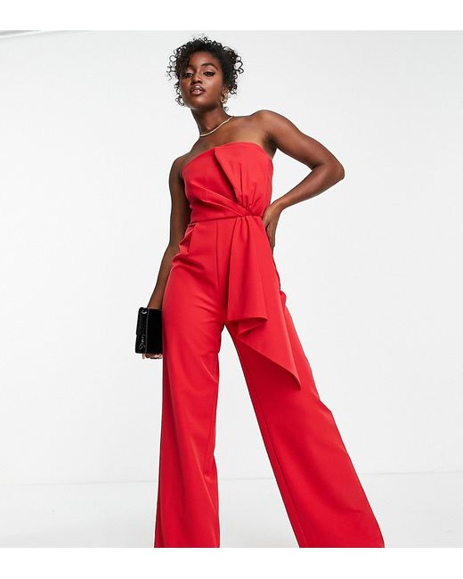 Ever New bandeau bow drape jumpsuit in