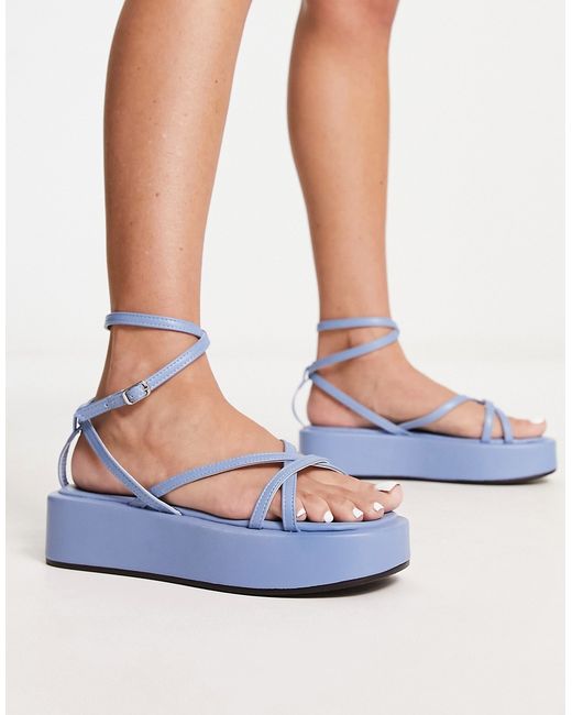 Truffle Collection strappy ankle strap flatform sandals in
