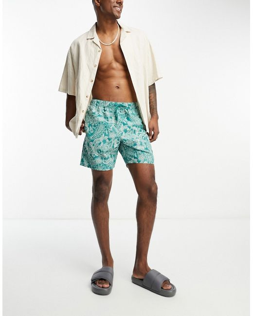 Asos Design swim shorts in short length floral print