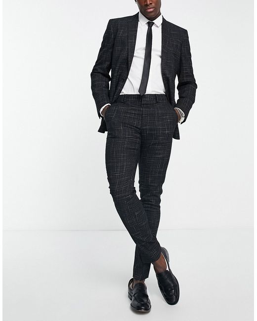 Asos Design skinny suit pants crosshatch in