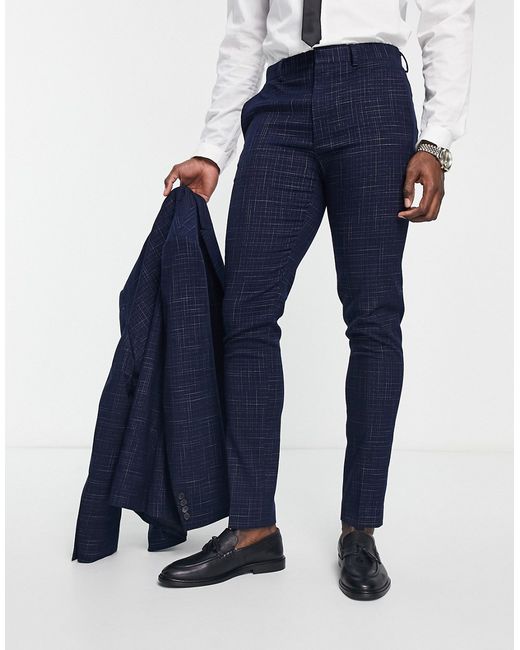 Asos Design skinny suit pants in crosshatch