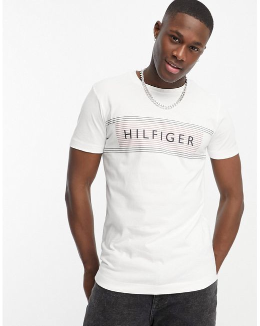 Tommy Hilfiger chest corp stripe logo t-shirt in