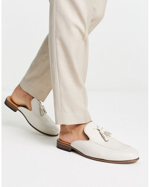 Asos Design mule loafers in stone faux suede-