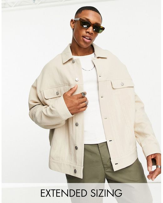 Asos Design oversized western jacket in linen look-