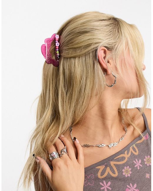 Daisy Street hair claw with beaded charms in