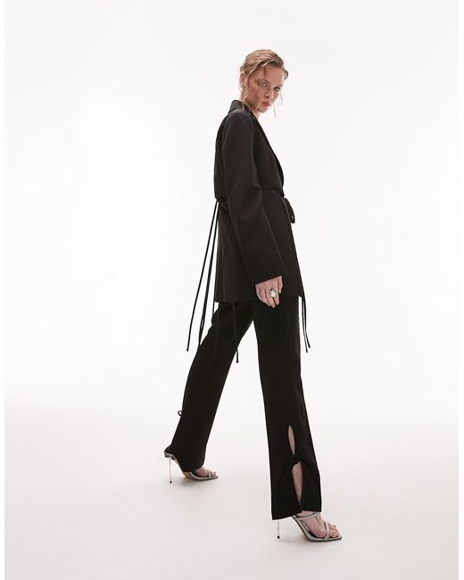 TopShop cut-out flare pants with ties in part of a set