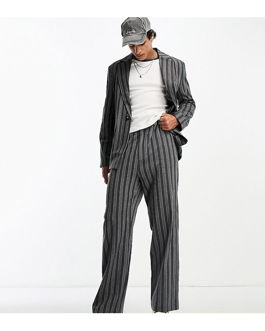 Reclaimed Vintage oversized straight leg pants in vintage stripe-