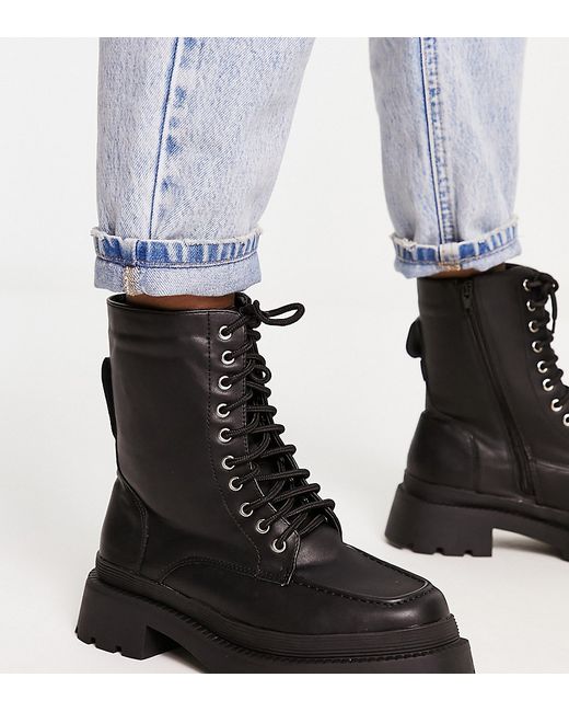 Yours chunky lace up boot in