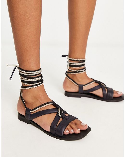 Free People leather wrap sandal in and cream