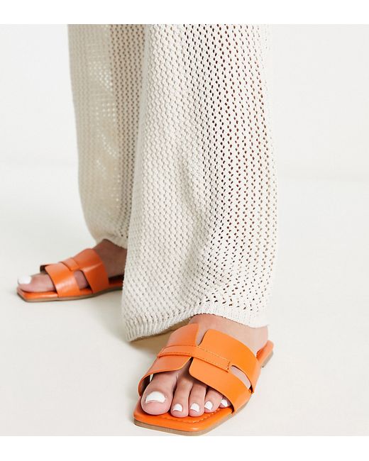 Truffle Collection Wide Fit slip on mule sliders in
